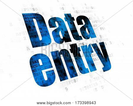 Information concept: Pixelated blue text Data Entry on Digital background