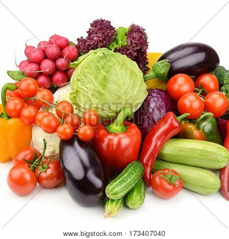 A set vegetables isolated on white background