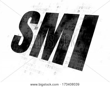 Stock market indexes concept: Pixelated black text SMI on Digital background