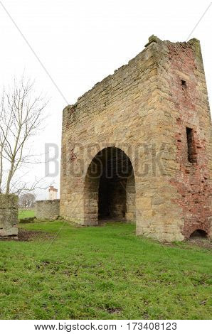 A view of a ruined stone tower in Bo'Ness