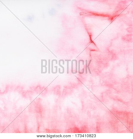 Pink Pattern Dyed On Silk Fabric