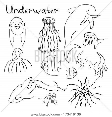 A set of simple drawings on the theme 