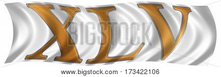 In The Wind Fluttering The Flag With Roman Numeral Xlv, Quinque Et Quadraginta, 45, Forty Five, Isol