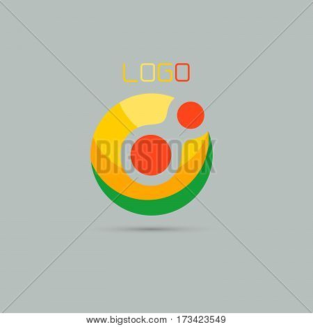 Vector logo with abstract lines and orange drops