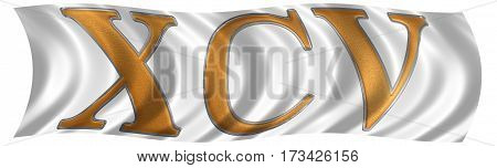 In The Wind Fluttering The Flag With Roman Numeral Xcv, Quinque Et Nonaginta, 95, Ninety Five, Isola