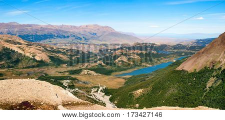 Panoramic View Of Beautiful Landscape In Patagonia, Argentina, South America