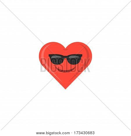 Abstract funny flat style valentine's day emoticon icon