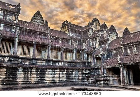 Bakan, the central sanctuary of Angkor Wat - Siem reap, Cambodia. UNESCO world heritage site