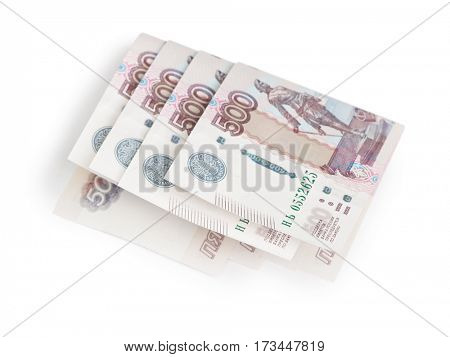 Some russian money isolated on white