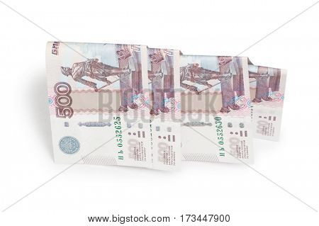 Some russian money isolated on white