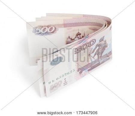 Some russian money isolated on white