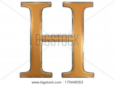 Uppercase Letter H, Isolated On White, 3D Illustration