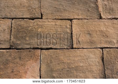 Background of old vintage brick wall in red