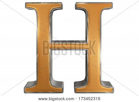 Uppercase Letter H, Isolated On White, 3D Illustration