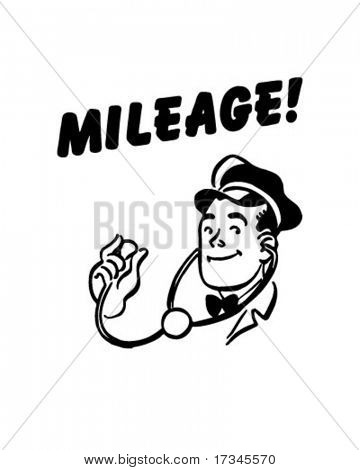 Kilometraje - estación de servicio mecánico - Retro Clip Art
