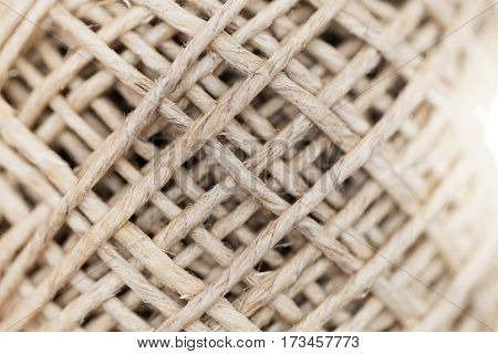 A detail photo of a ball of garn.