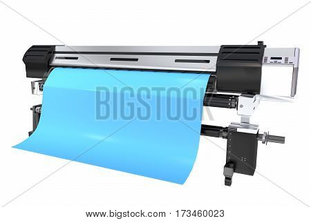 Modern Grand Format Printer 3D Rendered Illustration. Printer Isolated on White.