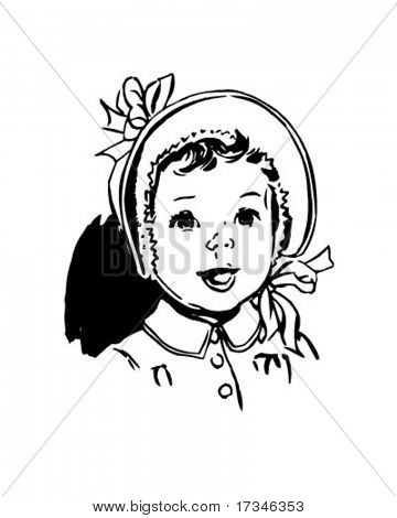 Bebê com tampa redondo - Retro Clip-Art