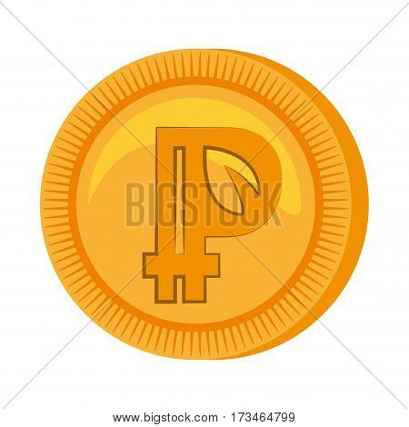 peercoin money golden icon vector illustration eps 10