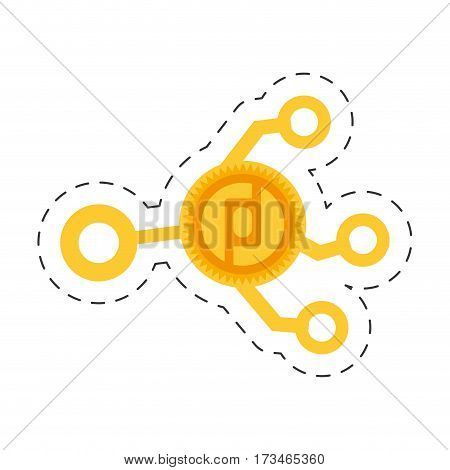 protoshare money golden coin cut line vector illustration eps 10