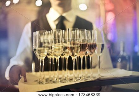 Serving champagne