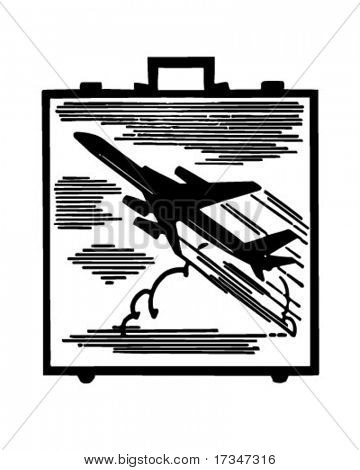 Jetsetter evrak çantası - Retro Clipart illüstrasyon