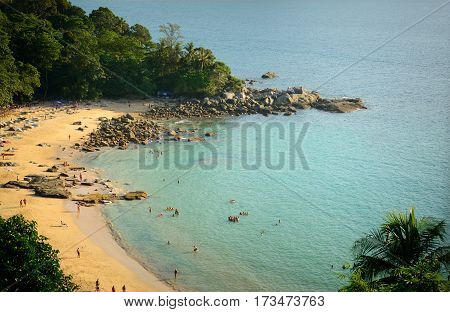 Landscape from Phuket View Point at Leam Sing Beach Located in Phuket Province Thailand.