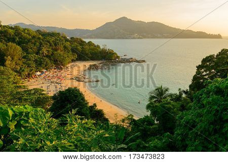 Landscape from Phuket View Point at Leam Sing Beach Located in Phuket Province Thailand.