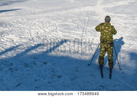 Man Skiing.