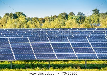 Solar panels on the field - Photovoltaic power plant