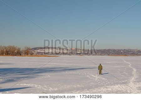 Man Skiing.