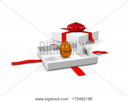 3d render Easter egg in gift box