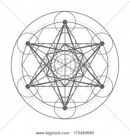 Metatrons Cube symbol. Sacred geometry vector illustration