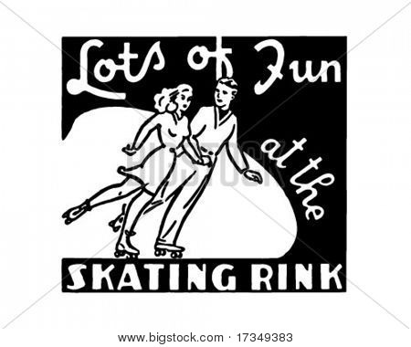 很多的乐趣在溜冰场-复古广告艺术横幅