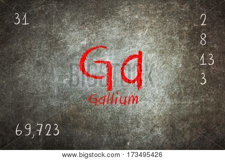 Isolated Blackboard With Periodic Table, Gallium