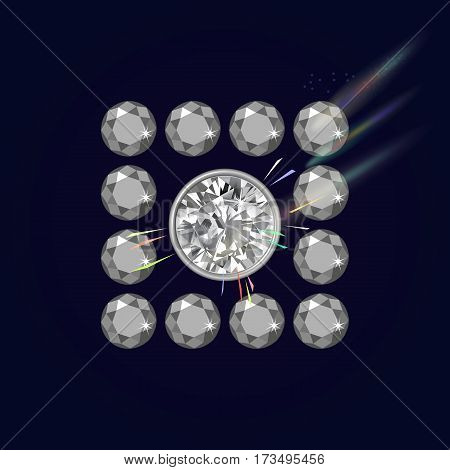 Dark lighting diamond ceiling background vector illustration