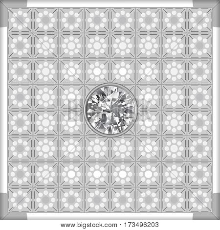 Grey lighting ceiling diamond background vector illustration