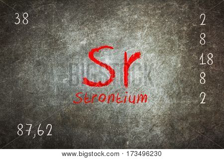 Isolated Blackboard With Periodic Table, Strontium