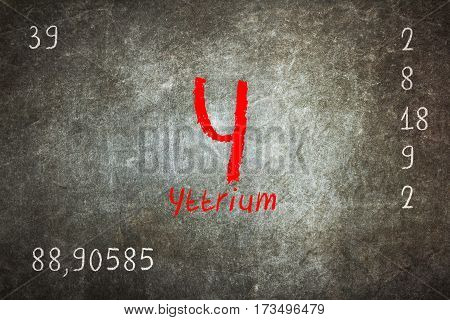 Isolated Blackboard With Periodic Table, Yttrium