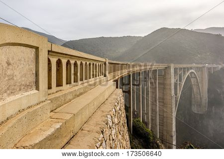 Bixby Creek Bridge on Highway 1. Big Sur Area, California, USA.