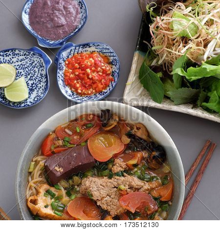 Vietnamese Food, Bun Rieu And Canh Bun