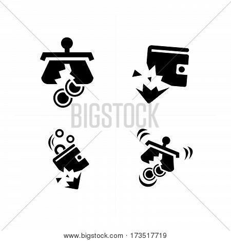 dilapidated Wallet set vector design support eps10.