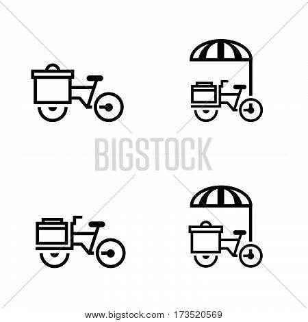 Mobile food bicycle icons vector design support eps10.