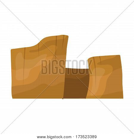 Rectangular high mountains of Sandstone. Desert mountains. Different mountains single icon in cartoon style vector symbol stock web illustration.