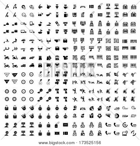 Delivery Price Barcode and shopping set 256 icons