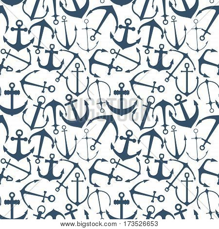 Seamless vector pattern with anchors for apparel