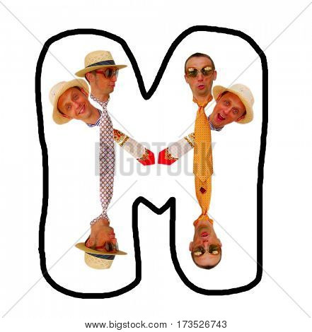 Letter L with fashionable man.