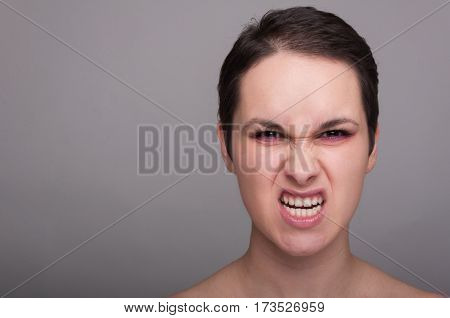Mad Young Female Acting Rude