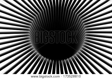 black hole abstract white background 3d illustration