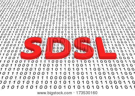sdsl in the form of binary code, 3D illustration